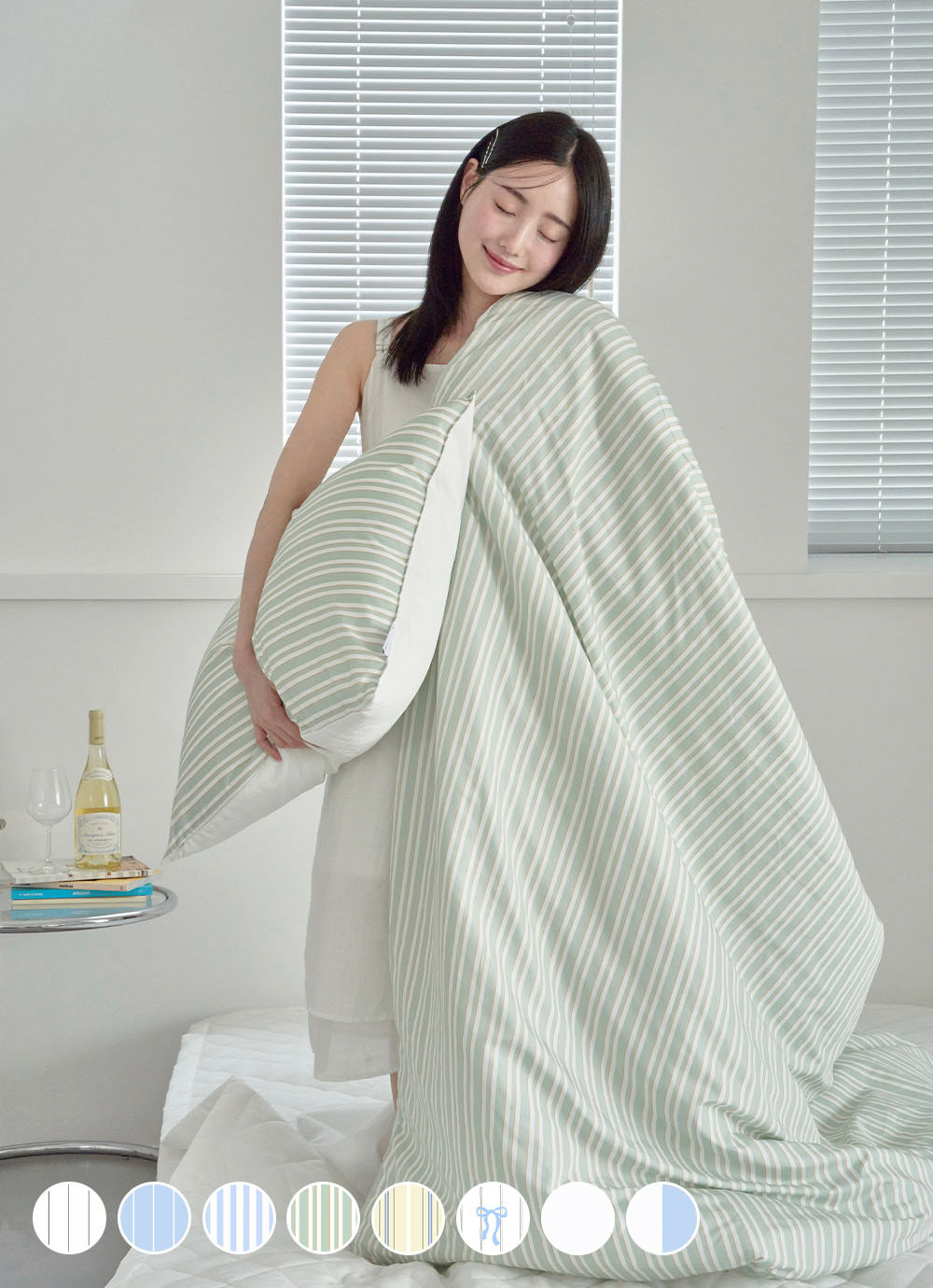 아망떼 ㅣ썸머쉴드 알러지케어X스노우 시어서커 리플 여름 양면이불 SS/Q/K 8colors