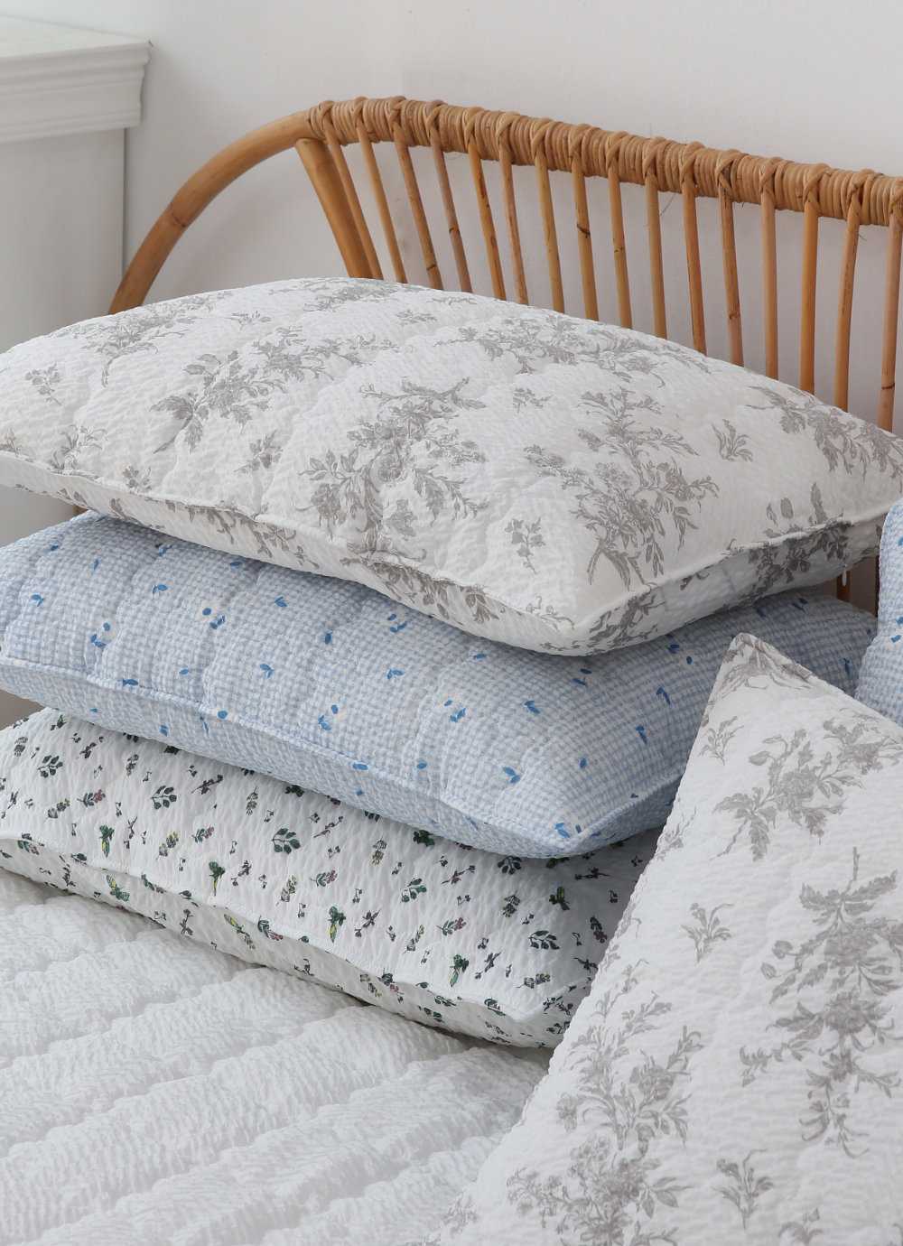 아망떼 ㅣ1+1(2장) 시어서커 리플 퀼팅베개커버 40x60 50x70 7종