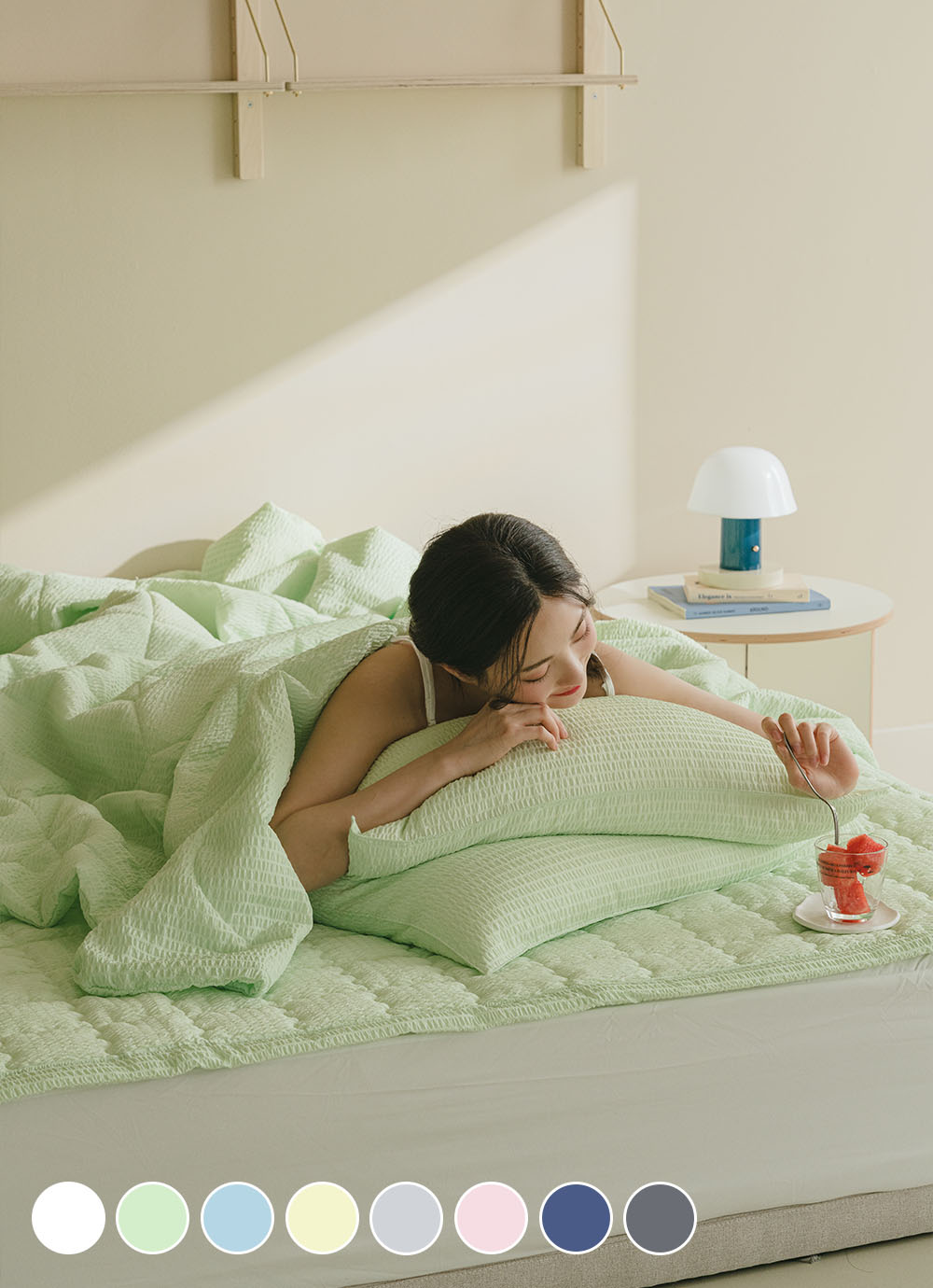 아망떼 ㅣ포휴즈 시어서커 리플 여름 차렵이불 SS/Q/K 8colors