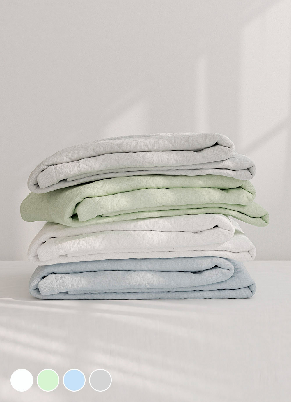 아망떼 ㅣ릴리 스노우 시어서커 리플 침대패드 SS/Q/K 4colors