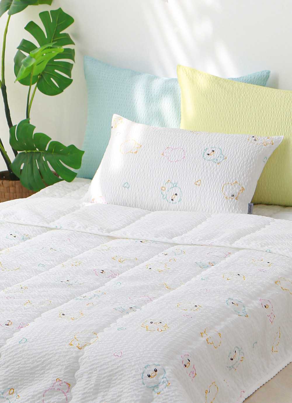 아망떼 ㅣ삐약이 시어서커 리플 여름 차렵이불